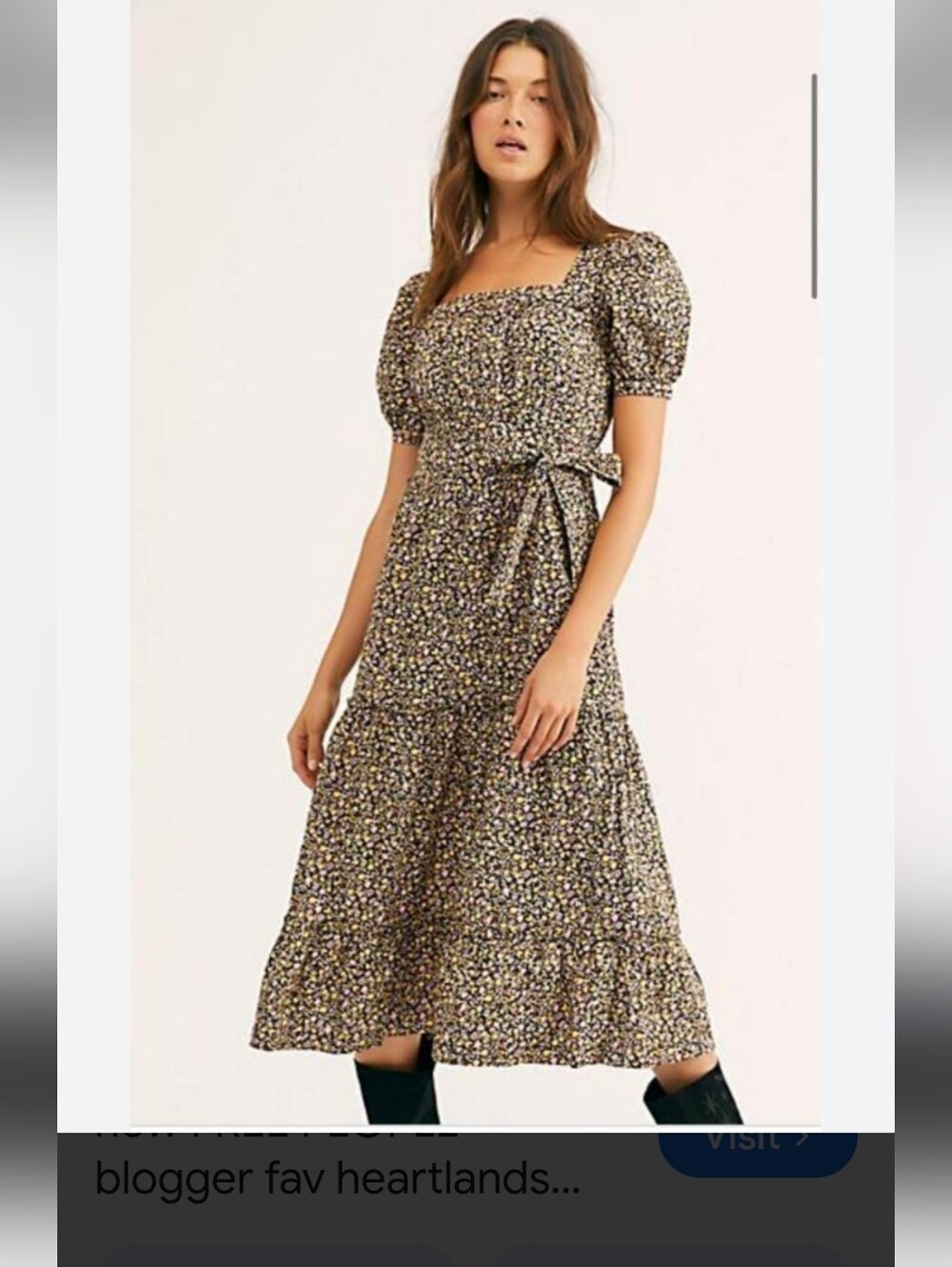 Free People Heartlands Midi Dress Sz XL